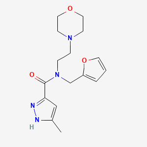 molecular formula C16H22N4O3 B3800550 N-(2-furylmethyl)-5-methyl-N-[2-(4-morpholinyl)ethyl]-1H-pyrazole-3-carboxamide trifluoroacetate 