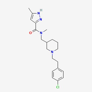 N-[[1-[2-(4-chlorophenyl)ethyl]piperidin-3-yl]methyl]-N,5-dimethyl-1H-pyrazole-3-carboxamide