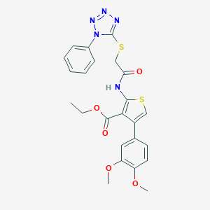 ethyl 4-(3,4-dimethoxyphenyl)-2-({[(1-phenyl-1H-tetraazol-5-yl)sulfanyl]acetyl}amino)-3-thiophenecarboxylate