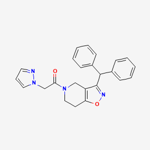 molecular formula C24H22N4O2 B3800574 3-(diphenylmethyl)-5-(1H-pyrazol-1-ylacetyl)-4,5,6,7-tetrahydroisoxazolo[4,5-c]pyridine 