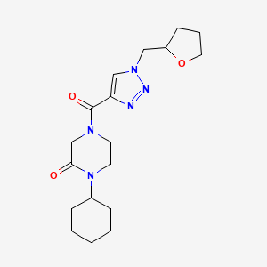 1-cyclohexyl-4-{[1-(tetrahydro-2-furanylmethyl)-1H-1,2,3-triazol-4-yl]carbonyl}-2-piperazinone