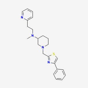 molecular formula C23H28N4S B3800594 N-methyl-1-[(4-phenyl-1,3-thiazol-2-yl)methyl]-N-[2-(2-pyridinyl)ethyl]-3-piperidinamine 