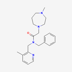 molecular formula C22H30N4O B3800611 N-benzyl-2-(4-methyl-1,4-diazepan-1-yl)-N-[(3-methylpyridin-2-yl)methyl]acetamide 