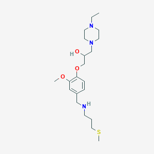 molecular formula C21H37N3O3S B3800626 1-(4-ethylpiperazin-1-yl)-3-[2-methoxy-4-[(3-methylsulfanylpropylamino)methyl]phenoxy]propan-2-ol 