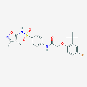 2-(4-bromo-2-tert-butylphenoxy)-N-(4-{[(3,4-dimethyl-5-isoxazolyl)amino]sulfonyl}phenyl)acetamide