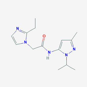 molecular formula C14H21N5O B3800685 2-(2-ethyl-1H-imidazol-1-yl)-N-(1-isopropyl-3-methyl-1H-pyrazol-5-yl)acetamide 