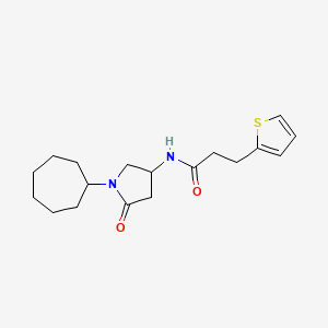 N-(1-cycloheptyl-5-oxo-3-pyrrolidinyl)-3-(2-thienyl)propanamide