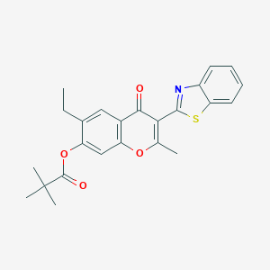 molecular formula C24H23NO4S B380074 3-(1,3-benzothiazol-2-yl)-6-ethyl-2-methyl-4-oxo-4H-chromen-7-yl pivalate CAS No. 300674-70-8