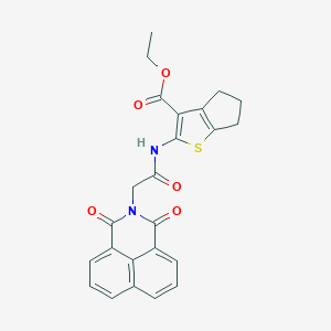 molecular formula C24H20N2O5S B380075 ethyl 2-[[2-(1,3-dioxobenzo[de]isoquinolin-2-yl)acetyl]amino]-5,6-dihydro-4H-cyclopenta[b]thiophene-3-carboxylate CAS No. 326889-85-4