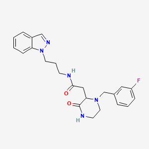 2-[1-(3-fluorobenzyl)-3-oxo-2-piperazinyl]-N-[3-(1H-indazol-1-yl)propyl]acetamide