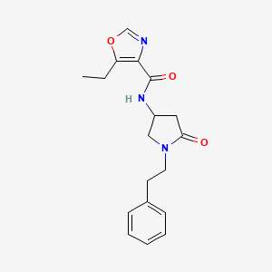 molecular formula C18H21N3O3 B3800770 5-ethyl-N-[5-oxo-1-(2-phenylethyl)-3-pyrrolidinyl]-1,3-oxazole-4-carboxamide 