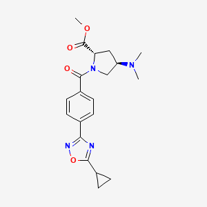 methyl (2S,4R)-1-[4-(5-cyclopropyl-1,2,4-oxadiazol-3-yl)benzoyl]-4-(dimethylamino)pyrrolidine-2-carboxylate