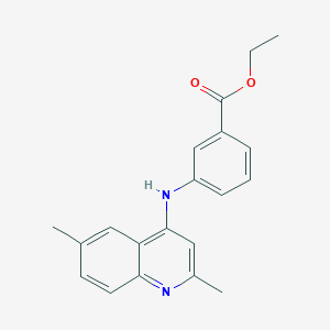 molecular formula C20H20N2O2 B380078 Ethyl 3-[(2,6-dimethylquinolin-4-yl)amino]benzoate 