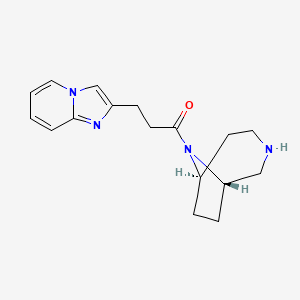 molecular formula C17H22N4O B3800800 2-{3-[(1S*,6R*)-3,9-diazabicyclo[4.2.1]non-9-yl]-3-oxopropyl}imidazo[1,2-a]pyridine 