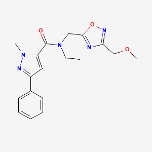 N-ethyl-N-{[3-(methoxymethyl)-1,2,4-oxadiazol-5-yl]methyl}-1-methyl-3-phenyl-1H-pyrazole-5-carboxamide