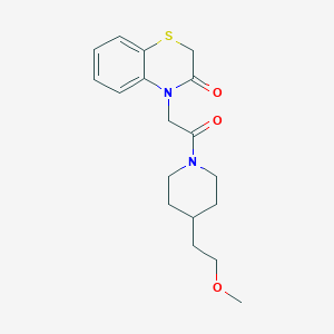 molecular formula C18H24N2O3S B3800813 4-{2-[4-(2-methoxyethyl)-1-piperidinyl]-2-oxoethyl}-2H-1,4-benzothiazin-3(4H)-one 