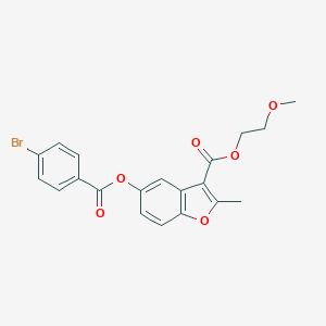 2-Methoxyethyl 5-((4-bromobenzoyl)oxy)-2-methylbenzofuran-3-carboxylate