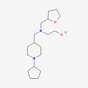 molecular formula C18H34N2O2 B3800835 2-[[(1-cyclopentyl-4-piperidinyl)methyl](tetrahydro-2-furanylmethyl)amino]ethanol 