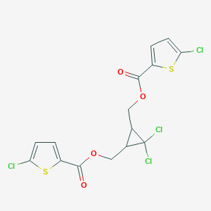 molecular formula C15H10Cl4O4S2 B380086 [2,2-Dichloro-3-[(5-chlorothiophene-2-carbonyl)oxymethyl]cyclopropyl]methyl 5-chlorothiophene-2-carboxylate CAS No. 342778-76-1
