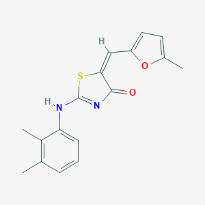 molecular formula C17H16N2O2S B380087 (5E)-2-(2,3-dimethylanilino)-5-[(5-methylfuran-2-yl)methylidene]-1,3-thiazol-4-one 