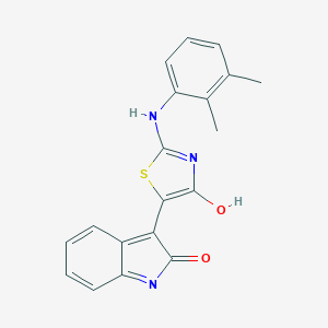 molecular formula C19H15N3O2S B380088 3-{2-[(2,3-dimethylphenyl)imino]-4-oxo-1,3-thiazolidin-5-ylidene}-1,3-dihydro-2H-indol-2-one CAS No. 302805-95-4