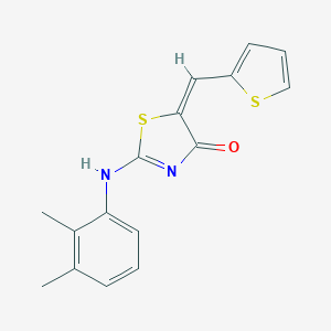 molecular formula C16H14N2OS2 B380089 (2E,5E)-2-((2,3-dimethylphenyl)imino)-5-(thiophen-2-ylmethylene)thiazolidin-4-one CAS No. 308292-36-6