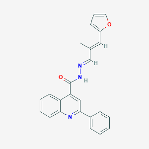 molecular formula C24H19N3O2 B380090 N'-[3-(2-furyl)-2-methyl-2-propenylidene]-2-phenyl-4-quinolinecarbohydrazide 
