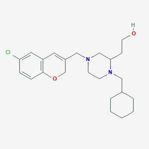 molecular formula C23H33ClN2O2 B3800905 2-[4-[(6-chloro-2H-chromen-3-yl)methyl]-1-(cyclohexylmethyl)-2-piperazinyl]ethanol 