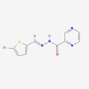 molecular formula C10H7BrN4OS B380091 N'-((5-Bromo-2-thienyl)methylene)-2-pyrazinecarbohydrazide CAS No. 315206-88-3