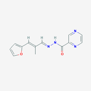molecular formula C13H12N4O2 B380092 N'-[3-(2-furyl)-2-methyl-2-propenylidene]-2-pyrazinecarbohydrazide CAS No. 315206-70-3