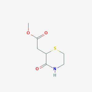 molecular formula C7H11NO3S B380094 Methyl 2-(3-oxothiomorpholin-2-yl)acetate CAS No. 73477-13-1
