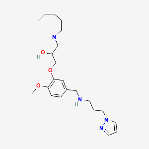 molecular formula C24H38N4O3 B3800947 1-(1-azocanyl)-3-[2-methoxy-5-({[3-(1H-pyrazol-1-yl)propyl]amino}methyl)phenoxy]-2-propanol 