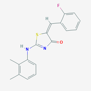 molecular formula C18H15FN2OS B380095 (5E)-2-(2,3-dimethylanilino)-5-[(2-fluorophenyl)methylidene]-1,3-thiazol-4-one 