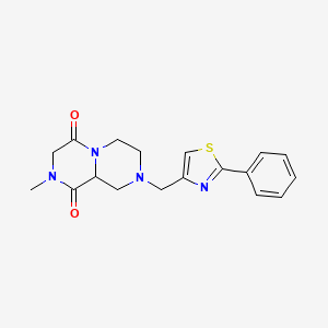 molecular formula C18H20N4O2S B3800968 2-methyl-8-[(2-phenyl-1,3-thiazol-4-yl)methyl]tetrahydro-2H-pyrazino[1,2-a]pyrazine-1,4(3H,6H)-dione 