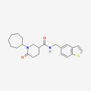 N-(1-benzothien-5-ylmethyl)-1-cycloheptyl-6-oxo-3-piperidinecarboxamide