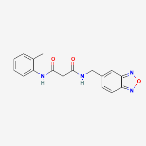 molecular formula C17H16N4O3 B3801010 N-(2,1,3-benzoxadiazol-5-ylmethyl)-N'-(2-methylphenyl)malonamide 