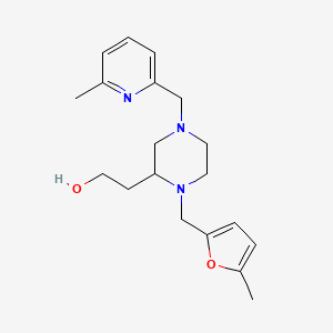 2-{1-[(5-methyl-2-furyl)methyl]-4-[(6-methyl-2-pyridinyl)methyl]-2-piperazinyl}ethanol