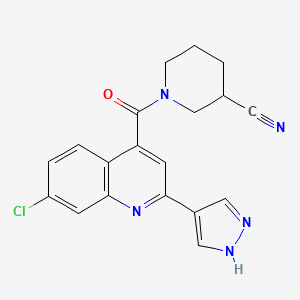 1-{[7-chloro-2-(1H-pyrazol-4-yl)quinolin-4-yl]carbonyl}piperidine-3-carbonitrile