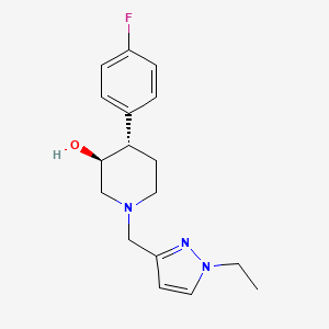 molecular formula C17H22FN3O B3801058 (3S*,4S*)-1-[(1-ethyl-1H-pyrazol-3-yl)methyl]-4-(4-fluorophenyl)piperidin-3-ol 