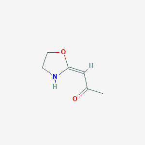 molecular formula C6H9NO2 B038011 (E)-2-(Acetylmethylene)oxazolidine CAS No. 121373-71-5