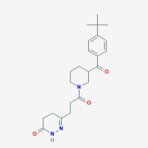 molecular formula C23H31N3O3 B3801103 6-{3-[3-(4-tert-butylbenzoyl)-1-piperidinyl]-3-oxopropyl}-4,5-dihydro-3(2H)-pyridazinone 