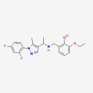 2-[({1-[1-(2,4-difluorophenyl)-5-methyl-1H-pyrazol-4-yl]ethyl}amino)methyl]-6-ethoxyphenol