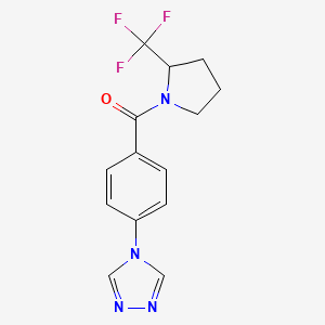 molecular formula C14H13F3N4O B3801115 4-(4-{[2-(trifluoromethyl)pyrrolidin-1-yl]carbonyl}phenyl)-4H-1,2,4-triazole 