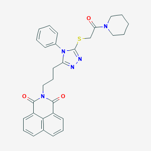 molecular formula C30H29N5O3S B380114 2-[3-[5-(2-Oxo-2-piperidin-1-ylethyl)sulfanyl-4-phenyl-1,2,4-triazol-3-yl]propyl]benzo[de]isoquinoline-1,3-dione CAS No. 325693-60-5