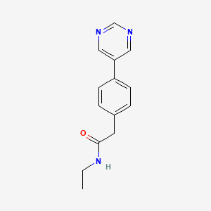 molecular formula C14H15N3O B3801167 N-ethyl-2-(4-pyrimidin-5-ylphenyl)acetamide 