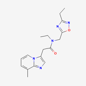 N-ethyl-N-[(3-ethyl-1,2,4-oxadiazol-5-yl)methyl]-2-(8-methylimidazo[1,2-a]pyridin-3-yl)acetamide