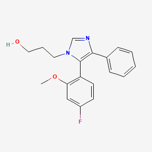 3-[5-(4-fluoro-2-methoxyphenyl)-4-phenyl-1H-imidazol-1-yl]propan-1-ol