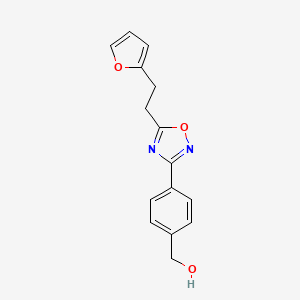 molecular formula C15H14N2O3 B3801203 (4-{5-[2-(2-furyl)ethyl]-1,2,4-oxadiazol-3-yl}phenyl)methanol 