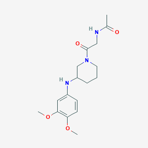 molecular formula C17H25N3O4 B3801207 N-(2-{3-[(3,4-dimethoxyphenyl)amino]-1-piperidinyl}-2-oxoethyl)acetamide 