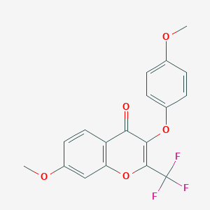 7-methoxy-3-(4-methoxyphenoxy)-2-(trifluoromethyl)-4H-chromen-4-one